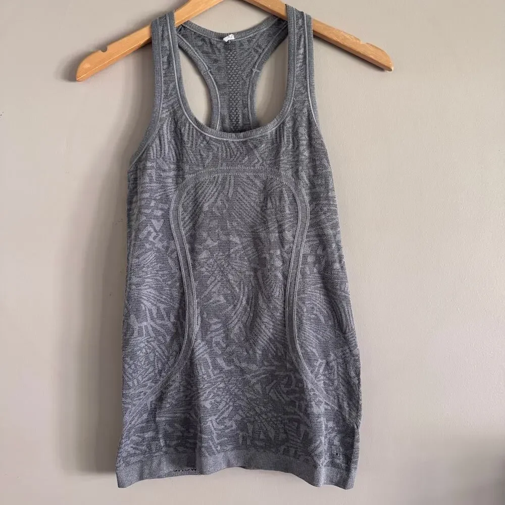 Lululemon Swiftly Tech Racerback Heathered Gray Workout Tank Size 6 - Picture 1 of 4
